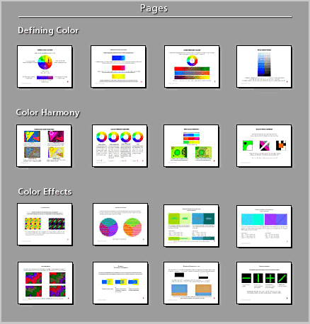 Thumbnails of pages in Color Logic